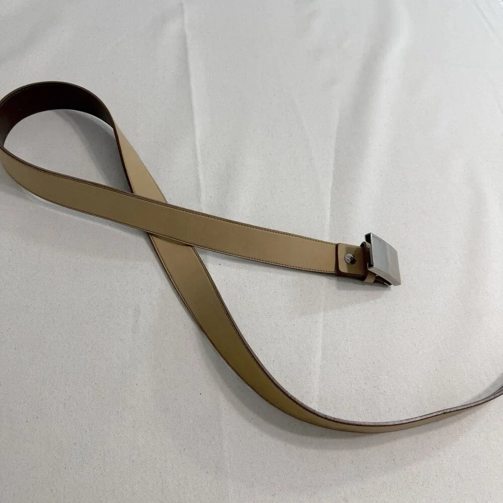 Salvatore Ferragamo Men’s Size 42 Brown Leather Belt Large Buckle Made Italy